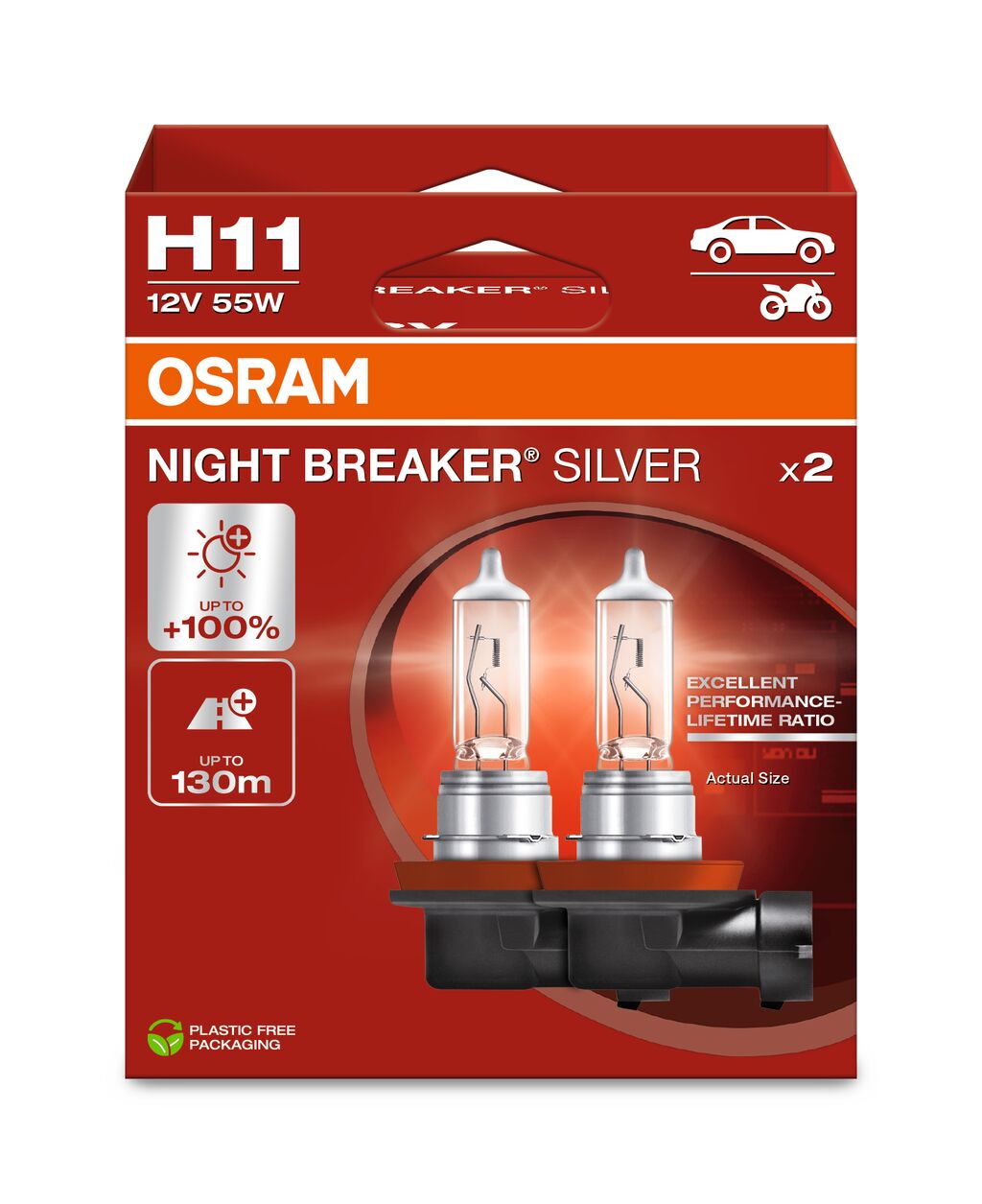 OSRAM NIGHT BREAKER SILVER H11 12V DUOBOX ECO